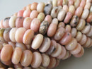 natural pink opal smooth rondelle beads
