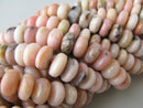 natural pink opal smooth rondelle beads 