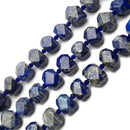 Natural Lapis Lazuli Faceted Nugget Chunk Beads Approx 13x20mm 15.5" Strand