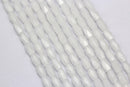 white opaque crystal glass faceted rice beads