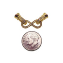 infinity clasp gold plated copper with micro pave clear zircon