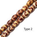 Red Antique Tibetan Dzi Agate Barrel Drum Beads 15x22mm 15x39mm 15.5" Strand