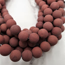 large hole red poppy jasper matte round beads