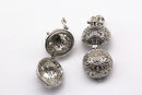 silver metal oil diffuser flower pendant round