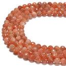 Natural Sunstone Faceted Round Beads Size 7mm 15.5'' Strand