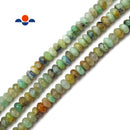 Natural Chrysocolla Faceted Rondelle Beads Size 4x7.5mm 15.5'' Strand