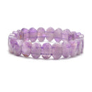 Amethyst Faceted Oval Double Drilled Bracelet Size 8x14mm 7.5" Length