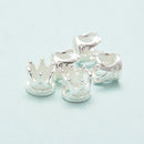 925 Sterling Silver Crown Big Hole Beads Size 6x6mm 8x8mm Sold per Bag