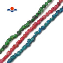 Garnet Rough Pebble Nugget Beads Red/Green/Blue Size 6-7mm 15.5" Strand