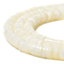 Iridescent White Mother of Pearl MOP Shell Heishi Disc 2x4mm to 2x8mm 15.5''Str
