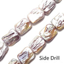 fresh water pearl rectangle shape side corner drill beads