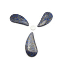 Lapis With Gold Matrix Pendant Curved Drop Shape Size 38x75mm Sold By Piece