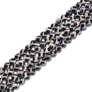 Black & White Tibetan Agate Faceted Round Beads 6mm 8mm 10mm 12mm 14mm 15.5"Strd