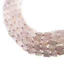 natural kunzite matte cylinder tube beads 