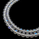 ab coated frosted cream quartz smooth round beads
