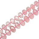 Rose Quartz Rectangle Slice Faceted Octagon Beads Approx 15x20mm 15.5'' Strand