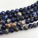 orange sodalite smooth round beads