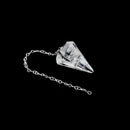 Clear Quartz Pendulum Pendant Healing Point Approx 35x20mm with 4" Chain