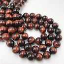 large hole red Tiger's eye smooth round beads