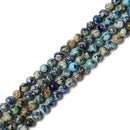 Dark Sky Blue Sea Sediment Jasper Smooth Round Beads 6mm 8mm 10mm 15.5'' Strand