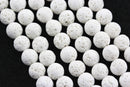 white volcanic lava rock stone beads