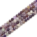 2.0mm Large Hole Multi Color Amethyst Smooth Round Beads 6mm 8mm 10mm 15.5'' Strand