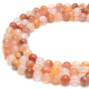 Natural Multi Red Phantom Quartz Smooth Round Beads Size 8mm 15.5'' Strand