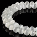 White Cat's Eye Smooth Round Beads 4mm 6mm 8mm 10mm 12mm 15.5" Strand