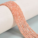 Natural Peach Moonstone Faceted Rondelle Beads Size 2x3mm 15.5" Strand