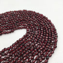 natural garnet faceted pebble nugget beads