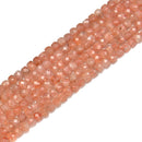 Natural Sunstone Faceted Cube Beads Size 2.5mm 15.5'' Strand