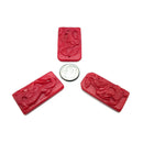 Red Bamboo Coral Hand Carved Dragon Pendant Approx 22x35mm Sold Per Piece