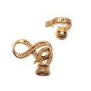 infinity clasp dark gold plated copper with micro pave clear zircon