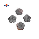 Hand Carved MOP Shell Pearl Flower Pendant Dark Brown Approx 35-40mm Sold Per Piece