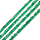 Green Agate Faceted Rondelle Beads 3x4mm 15.5" Strand