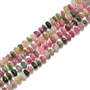 Mix Tourmaline Pebble Nugget Slice Chips Beads Size 8-9mm 15.5'' per Strand