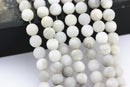 white agate matte round beads