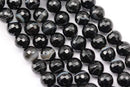 black Striped agate faceted round beads