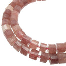 Strawberry Quartz Faceted Rondelle Wheel Disc Beads Approx 6x8mm 15.5" Strand