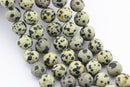 dalmatian jasper matte round beads