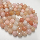 natural pink aventurine faceted round beads