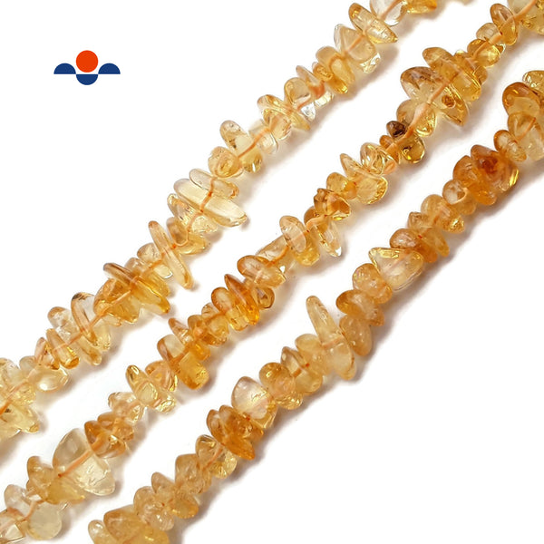 Natural Citrine Center Drill Pebble Nugget Beads Approx 7-16mm 15.5" Strand