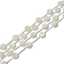 White Mother of Pearl MOP Shell Double Sided Rose Flower 10mm 12mm 15.5'' Strd