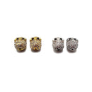 Alloy Silver/Gold Plated Rhinestone Egg Skull Pendant Charm 9x16mm Sold by Piece