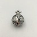 silver metal oil diffuser flower pendant round