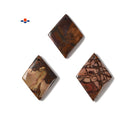 Natural Brown Zebra Jasper Rhombus Shape Pendant Sie 35x45mm Sold per Piece
