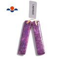 purple lepidolite pendant earrings rectangle shape