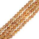 Natural Citrine Faceted Round Beads Size 4mm 6mm 8mm 10mm 15.5" Strand