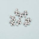 925 Sterling Silver Cross Beads Size 7.2x9mm 4pcs per Bag