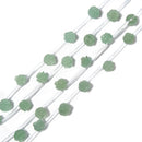 Green Aventurine Hand Carved Rose Flower Gemstone Beads 10mm 12mm 10pcs Per Str